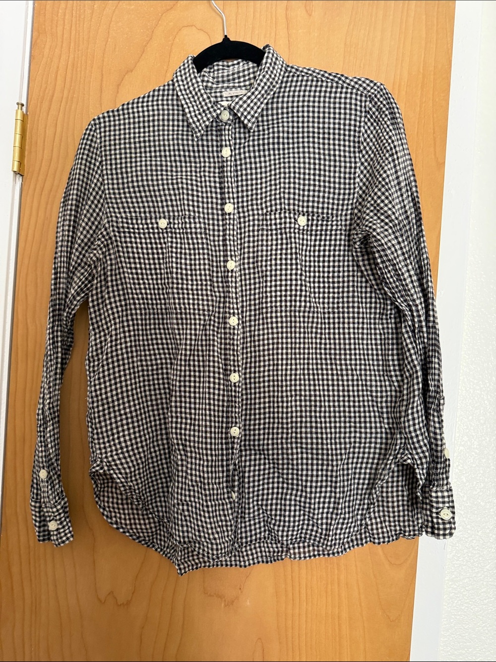 Ralph Lauren Black and White Gingham Button-Down Shirt